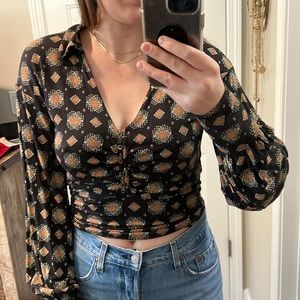 70s inspired free people blouse S